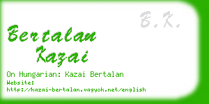 bertalan kazai business card